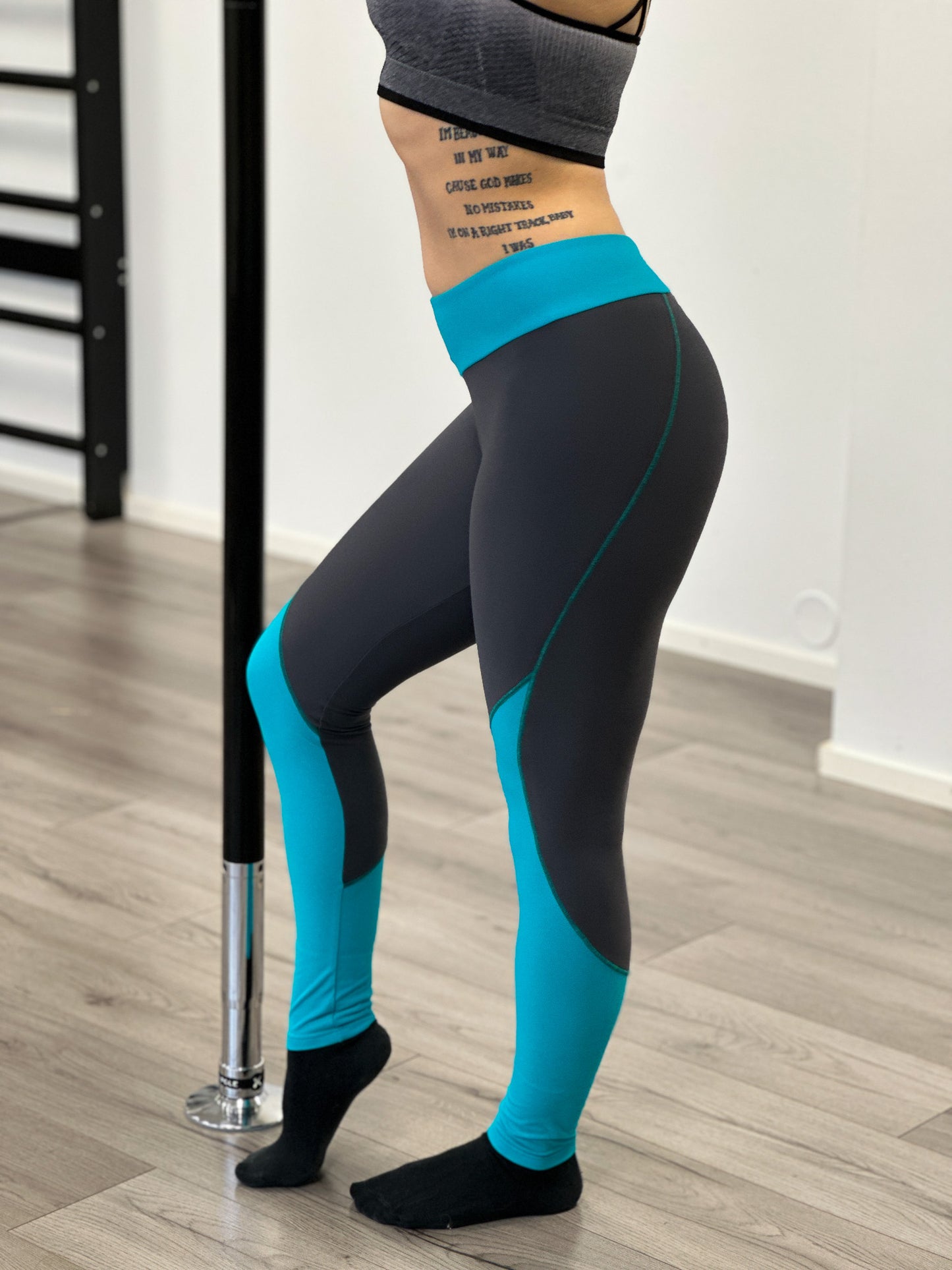 Pole Candy Irene leggings harmaa/turkoosi