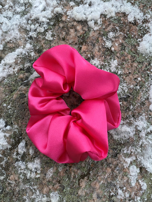 Satiini scrunchie, pinkki